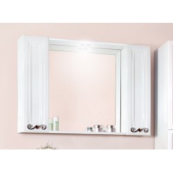 Зеркало Бриклаер Адель 105 белый глянец с двумя шкафчиками