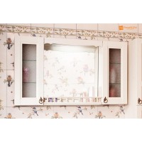 Зеркало-шкаф Бриклаер Кантри 125 Бежевый дуб прованс с балюстрадой