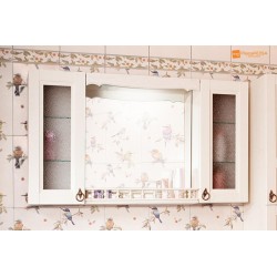Зеркало-шкаф Бриклаер Кантри 125 Бежевый дуб прованс с балюстрадой