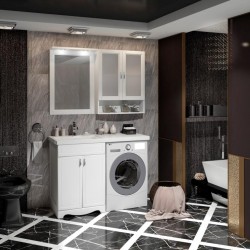 Комплект мебели Opadiris Клио 56 под стиральную машину L, белый матовый