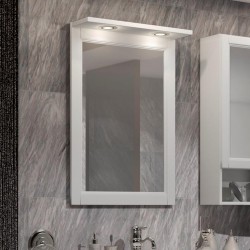 Зеркало Opadiris Клио 56 белый матовый, с подсветкой
