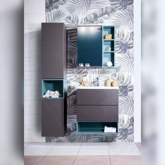 Комплект мебели Бриклаер Кристалл 60-2, софт графит Комплект мебели Бриклаер Кристалл 60-2, софт графит