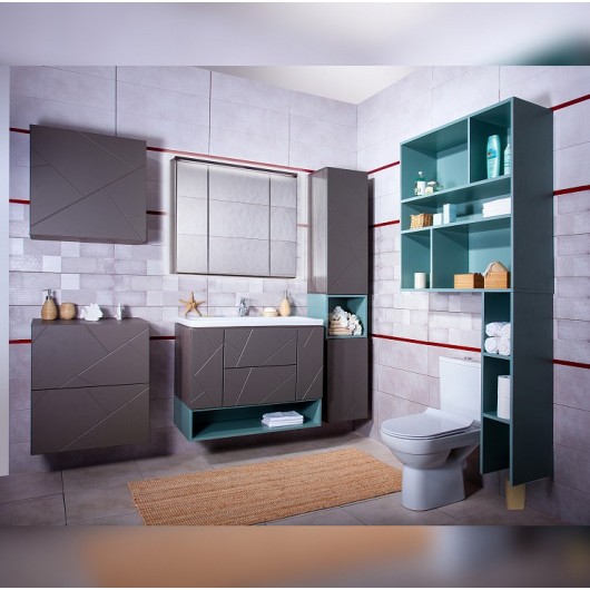 Комплект мебели Бриклаер Кристалл 90, софт графит Комплект мебели Бриклаер Кристалл 90, софт графит