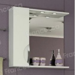 Шкаф-зеркало Francesca Доминго 75 белый, левый