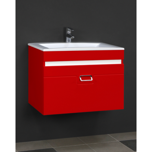 Тумба с раковиной Norta Верона 60 подвесная красная Тумба с раковиной Norta Верона 60 подвесная красная