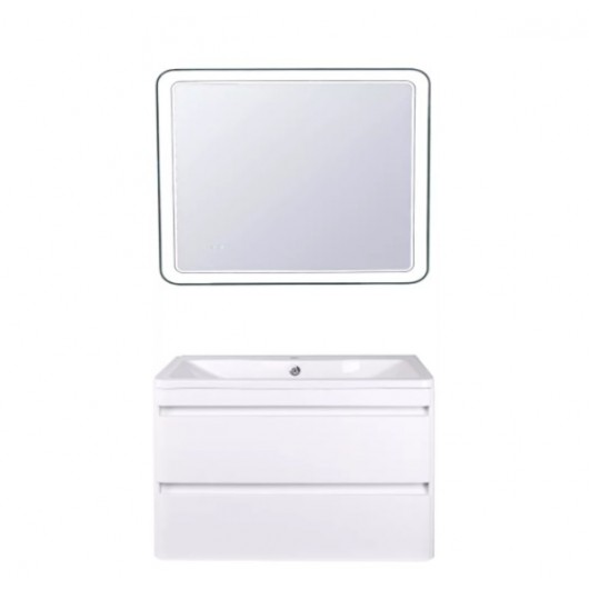 Комплект мебели Style Line Атлантика 90 Люкс Plus подвесной белый антискрейч