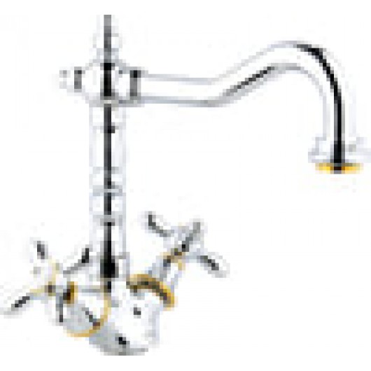 Смеситель Timo Ritz 0143FK chrome-gold для кухонной мойки