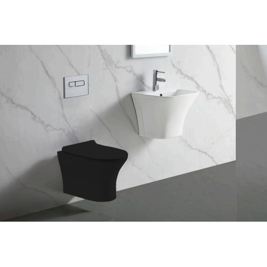 Унитаз подвесной безободковый Ceruttispa Bernina Aria Matt Black 2617E