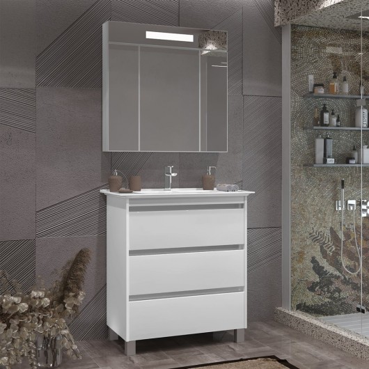 Комплект мебели Opadiris Фреш 80 напольная белая Комплект мебели Opadiris Фреш 80 напольная белая