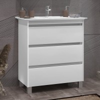 Тумба с раковиной Opadiris Фреш 80 напольная белая