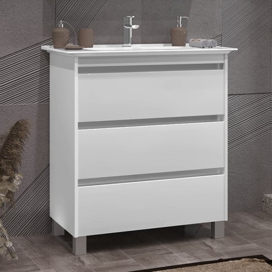 Тумба с раковиной Opadiris Фреш 80 напольная белая