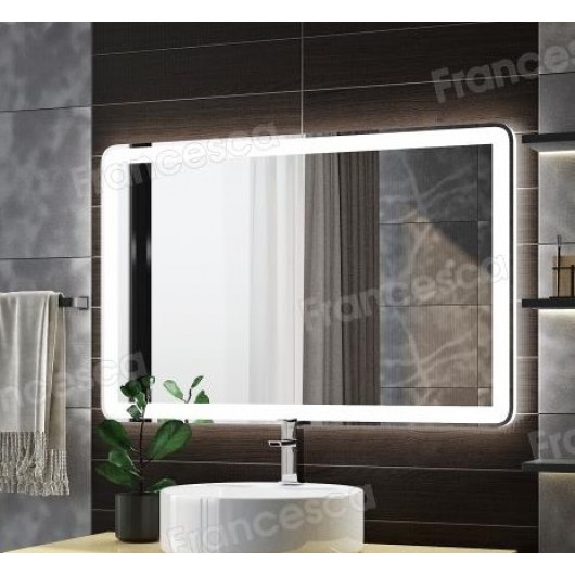 Зеркало на заказ Simple Camelia 1200*800 с закругленными углами (LED-подсветка, сенсор на взмах)