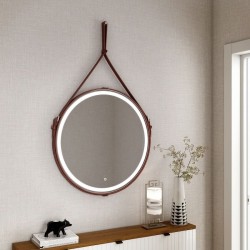 Зеркало Art&Max Milan 80 коричневый ремень