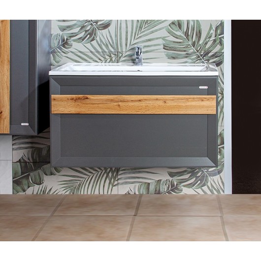 Тумба с раковиной Бриклаер Берлин 100 оникс серый Тумба с раковиной Бриклаер Берлин 100 оникс серый