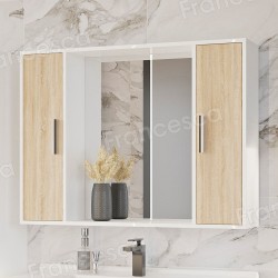 Шкаф-зеркало Francesca Eco 100 дуб/белый