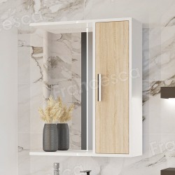 Шкаф-зеркало Francesca Eco 60 дуб/белый