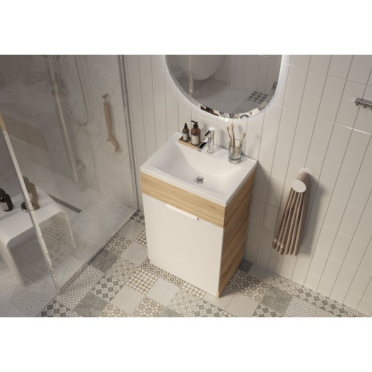 Тумба с раковиной 1MarKa Revo 50 дуб сонома, 1 дверца