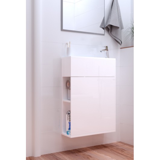 Тумба с раковиной 1MarKa Stretto 50 белый глянец