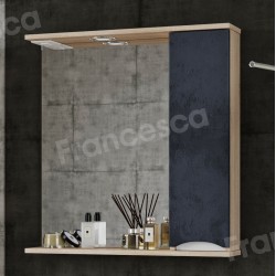 Зеркало-шкаф Венеция Амали 80 графит бетон, левый
