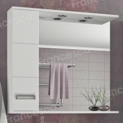 Зеркало-шкаф Francesca Кубо 80 2С белый, левый