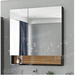 Шкаф-зеркало Francesca Doremi 80, черный/ясень