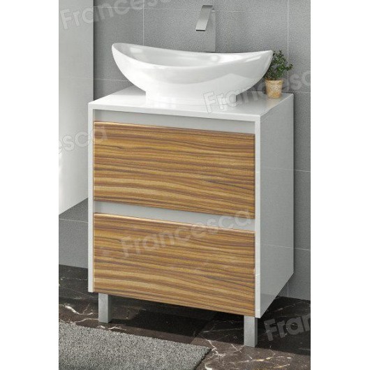 Тумба с раковиной Francesca Doremi 60, белый/ясень (2 ящика, ум. Гамма 56) Тумба с раковиной Francesca Doremi 60, белый/ясень (2 ящика, ум. Гамма 56)