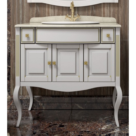 Тумба с раковиной Opadiris Лаура 100 с бежевой патиной со столешницей Тумба с раковиной Opadiris Лаура 100 с бежевой патиной со столешницей