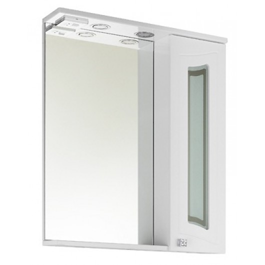 Зеркало-шкаф Vod-Ok Адам 65 (фасад стекло), белый