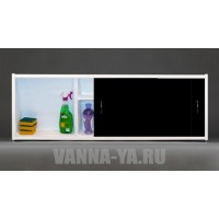Экран под ванну раздвижной с полочкой Francesca Premium 1.5,1.7,1.8 чёрный (Антискользящее Основание) 