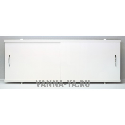  Экран под ванну раздвижной Francesca Luxe 1.5,1.7,1.8 белый от 59 см (Антискользящее Основание) 