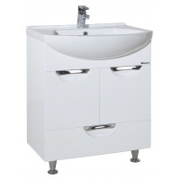 Тумба с раковиной Bellezza Альфа 55 белая с нижним ящиком