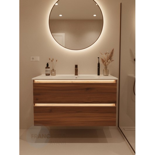 Тумба с раковиной Francesca Avanti Panda 100,DR-03-100, подвесная, дуб, с подсветкой Тумба с раковиной Francesca Avanti Panda 100,DR-03-100, подвесная, дуб, с подсветкой