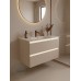 Тумба с раковиной Francesca Avanti Panda 100, DR-07-100, с подсветкой, подвесная, бежевая, с фрезеровкой - 1 Тумба с раковиной Francesca Avanti Panda 100, DR-07-100, с подсветкой, подвесная, бежевая, с фрезеровкой - 1