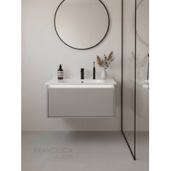Тумба с раковиной Francesca Avanti Panda 80, DR-01-80, подвесная, с подсветкой, серая