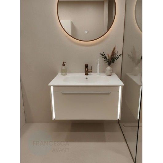 Тумба с раковиной Francesca Avanti Panda 80, DR-05-80, подвесная, бежевая, с подсветкой Тумба с раковиной Francesca Avanti Panda 80, DR-05-80, подвесная, бежевая, с подсветкой