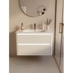 Тумба с раковиной Francesca Avanti Panda 90, DR-06-90, подвесная, бежевая, с подсветкой