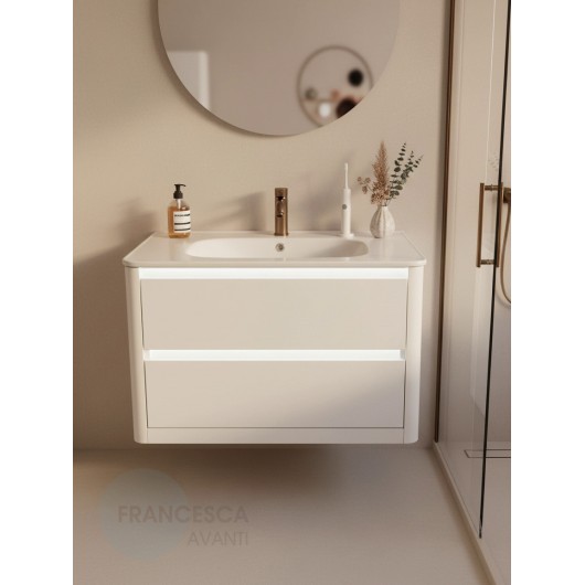 Тумба с раковиной Francesca Avanti Panda 90, DR-06-90, подвесная, бежевая, с подсветкой Тумба с раковиной Francesca Avanti Panda 90, DR-06-90, подвесная, бежевая, с подсветкой