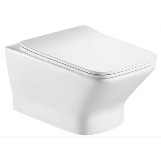 Унитаз подвесной Hansman Keramik Kvadro УНИ0003 безободковый, сиденье с микролифтом