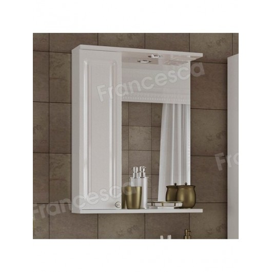 Шкаф-зеркало Francesca Avanti Империя 55 белый, левый