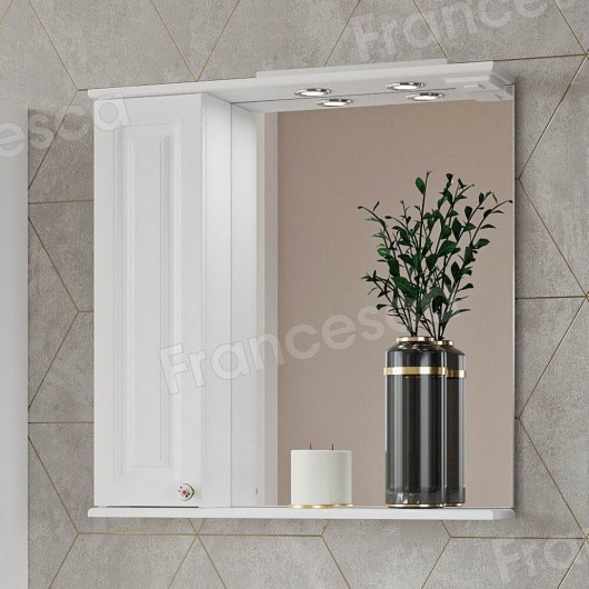 Шкаф-зеркало Francesca Avanti Империя 70 белый, левый