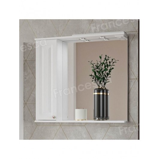 Шкаф-зеркало Francesca Avanti Империя 85 белый, левый