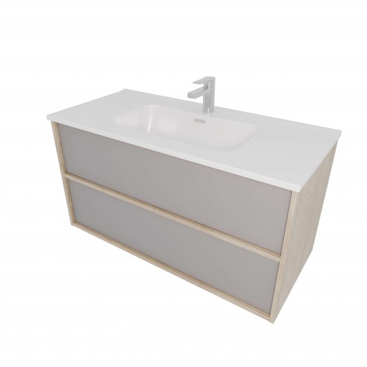 Тумба с раковиной Акватек Либра 100, дуб давос, серый туман, 2 ящика Тумба с раковиной Акватек Либра 100, дуб давос, серый туман, 2 ящика