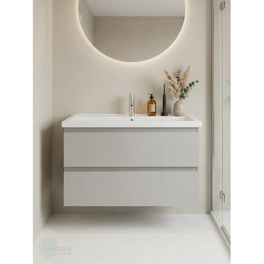 Тумба с раковиной Francesca Avanti Latina 100 подвесная, серая (ум. Фостер 100) Тумба с раковиной Francesca Avanti Latina 100 подвесная, серая (ум. Фостер 100)