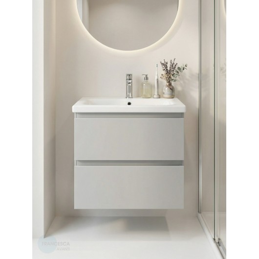 Тумба с раковиной Francesca Avanti Latina 50 подвесная, серая (ум. Moduo 50)