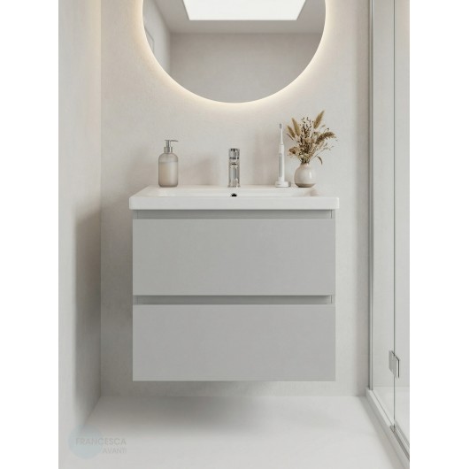 Тумба с раковиной Francesca Avanti Latina 60 подвесная, серая (ум. Moduo 60)