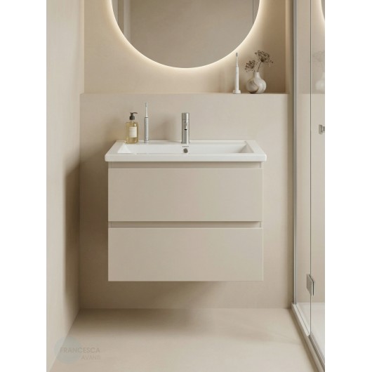 Тумба с раковиной Francesca Avanti Latina 70 подвесная, бежевая (ум. Фостер 70)