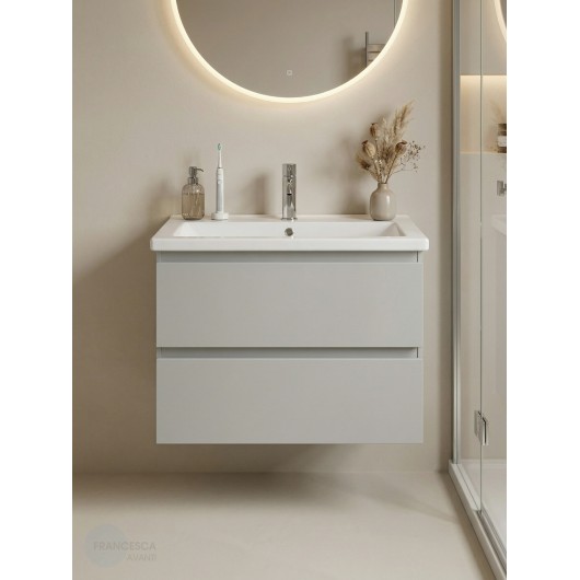 Тумба с раковиной Francesca Avanti Latina 70 подвесная, серая (ум. Фостер 70)