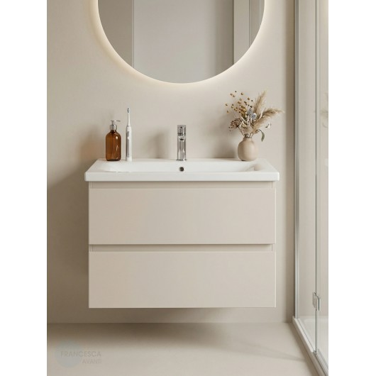 Тумба с раковиной Francesca Avanti Latina 80 подвесная, бежевая (ум. Moduo 80)