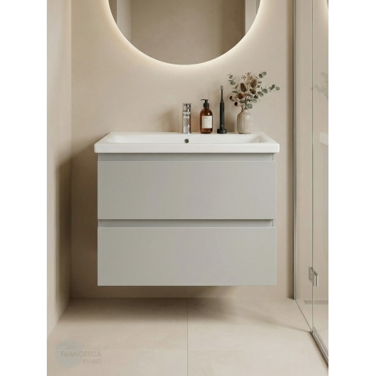 Тумба с раковиной Francesca Avanti Latina 80 подвесная, серая (ум. Moduo 80)