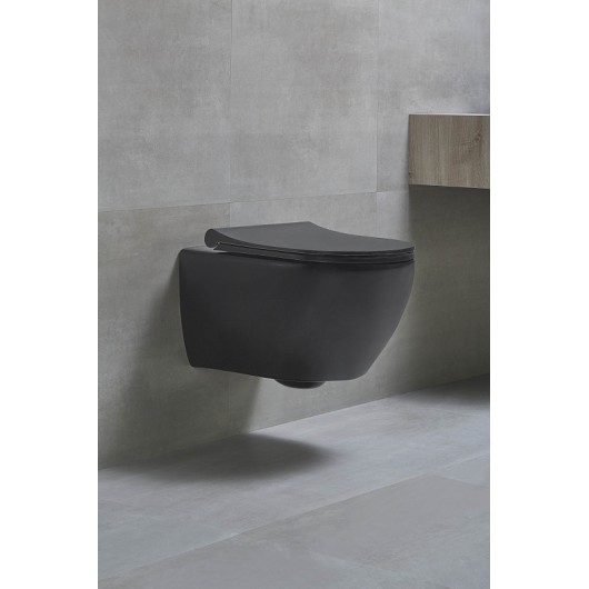 Унитаз подвесной beWash Bogen 88303670 с сиденьем микролифт, с функцией биде, черный матовый